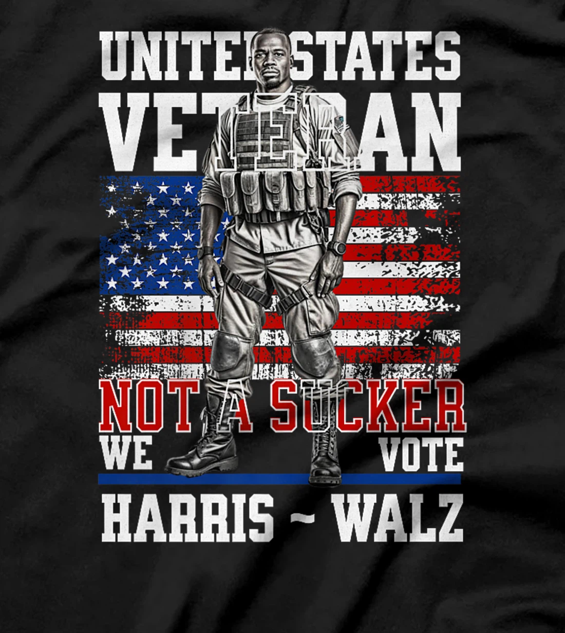 Veterans for Harris Walz 2024 Black Military Vets For Harris Premium T-Shirt