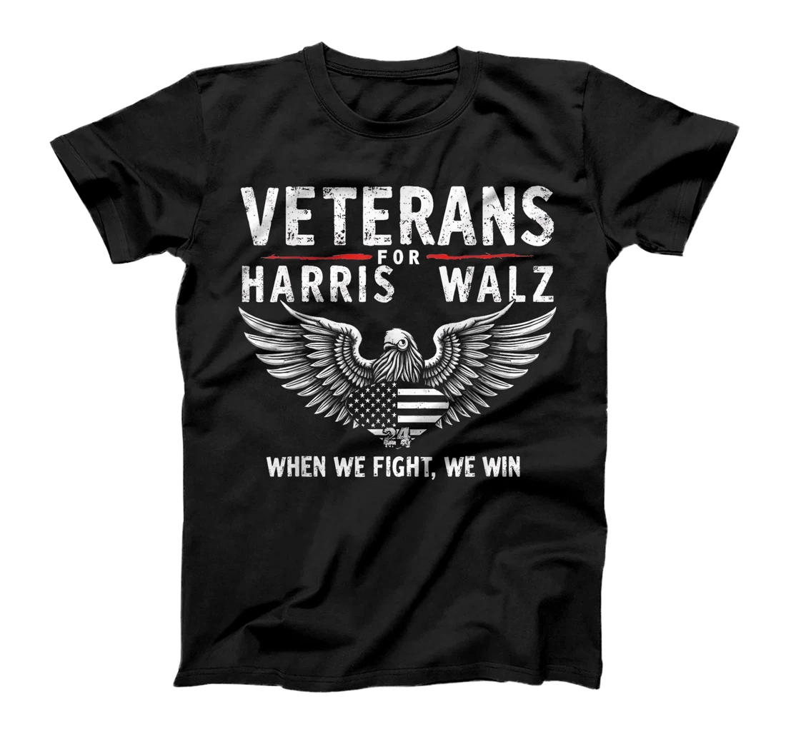 Veterans For Harris Walz 2024 Vote Blue Democrat T-Shirt