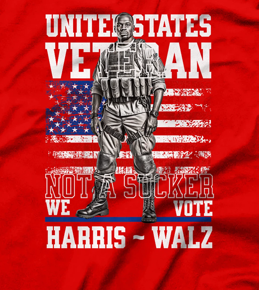 Veterans for Harris Walz 2024 Black Military Vets For Harris Premium T-Shirt