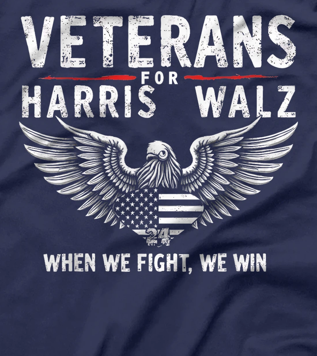 Veterans For Harris Walz 2024 Vote Blue Democrat T-Shirt
