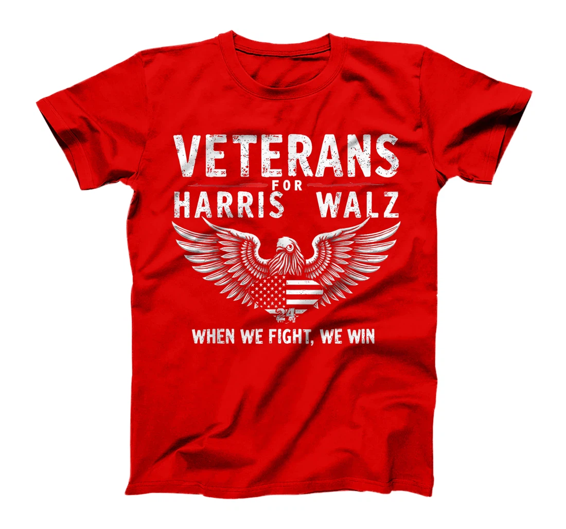 Veterans For Harris Walz 2024 Vote Blue Democrat T-Shirt