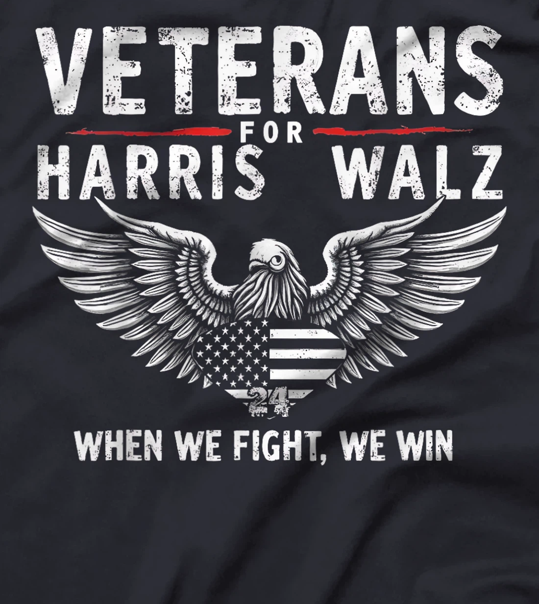Veterans For Harris Walz 2024 Vote Blue Democrat T-Shirt