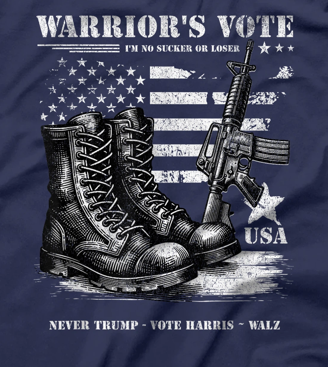 Veterans for Harris Walz 2024 Military Vets Never Trump T-Shirt