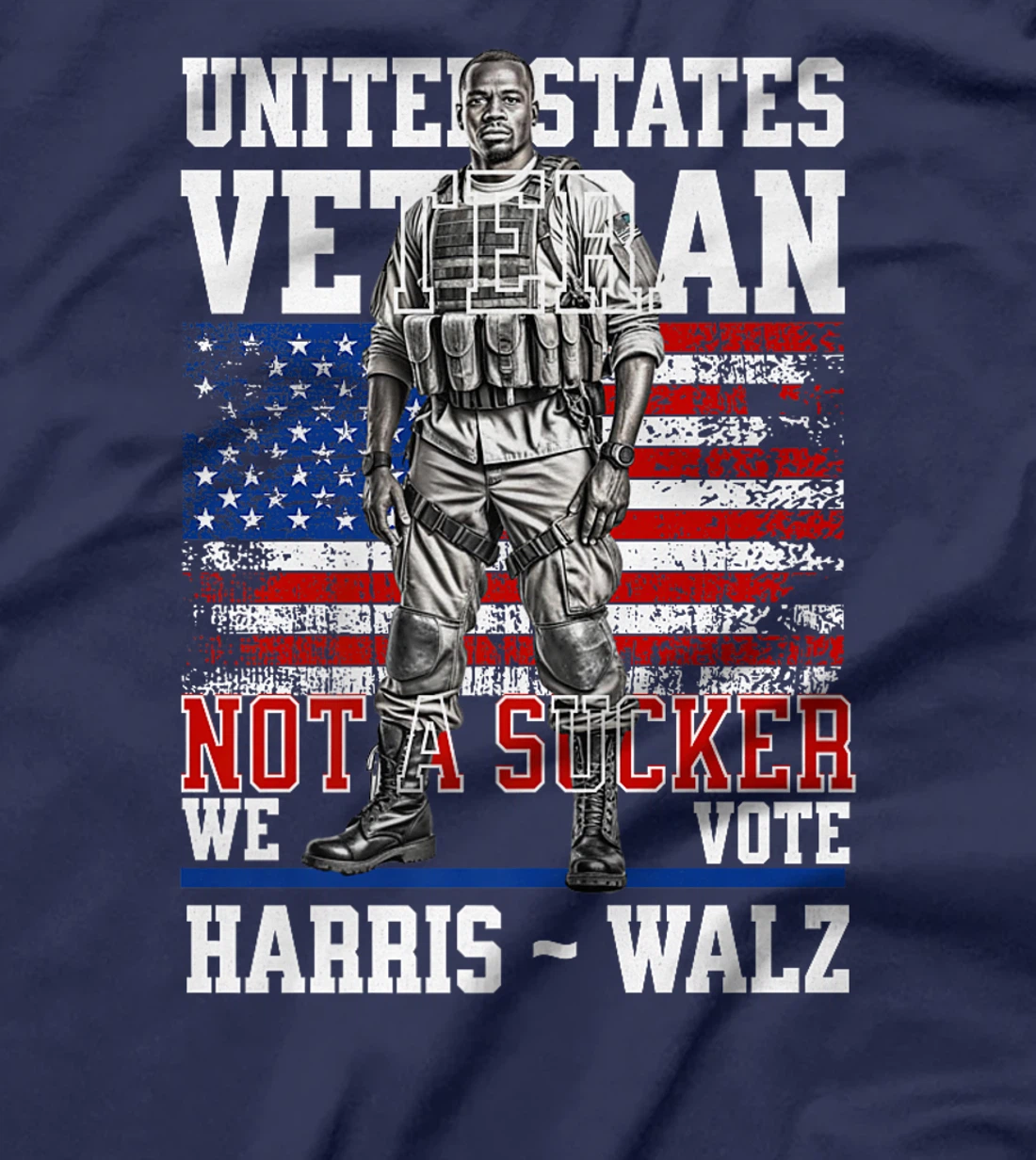 Veterans for Harris Walz 2024 Black Military Vets For Harris Premium T-Shirt