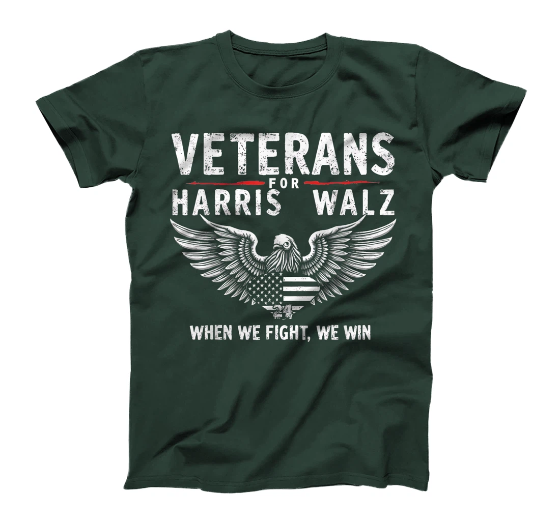 Veterans For Harris Walz 2024 Vote Blue Democrat T-Shirt