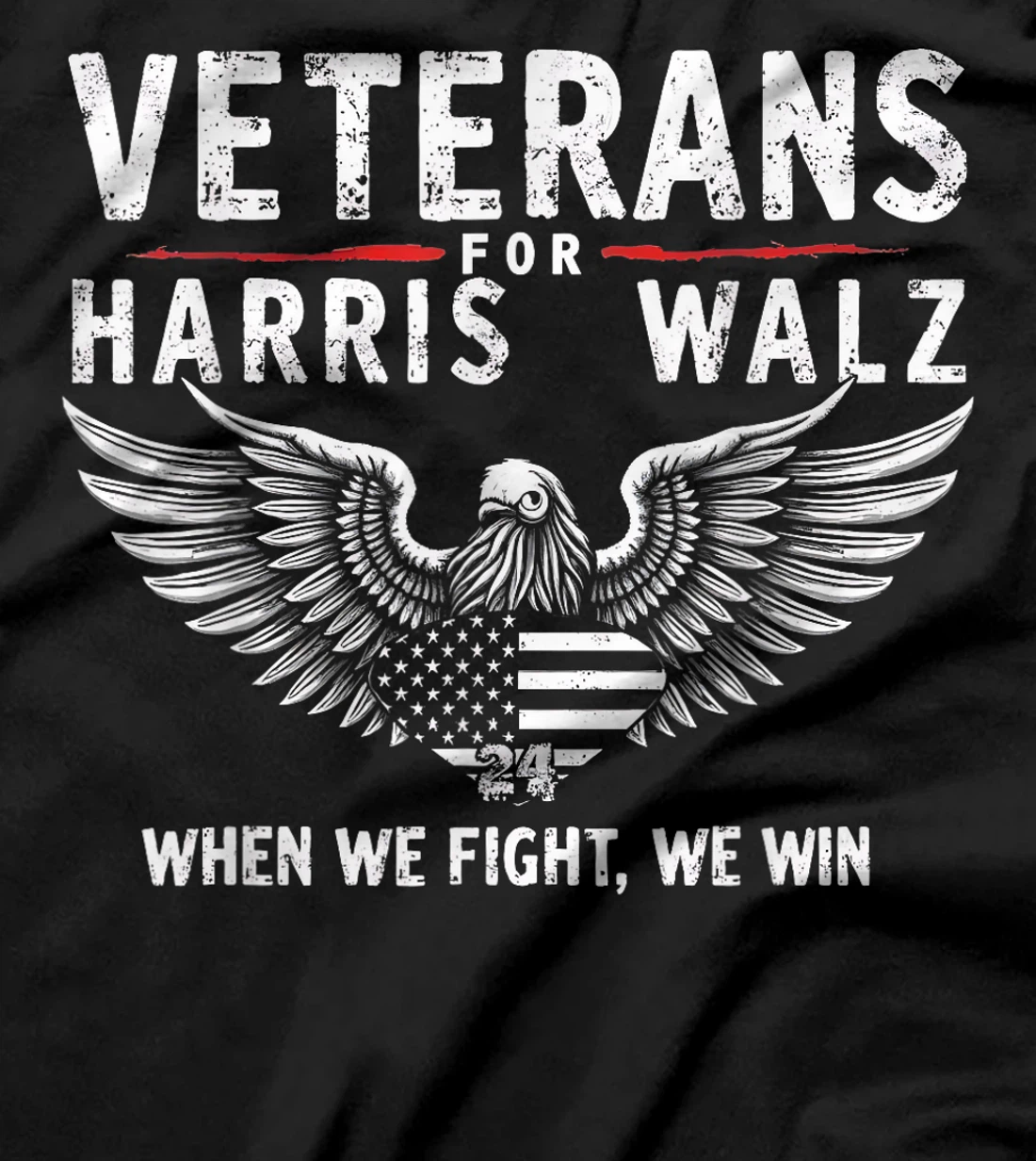 Veterans For Harris Walz 2024 Vote Blue Democrat T-Shirt