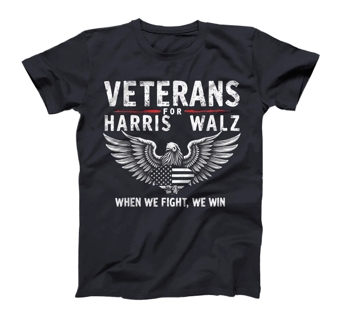Veterans For Harris Walz 2024 Vote Blue Democrat T-Shirt