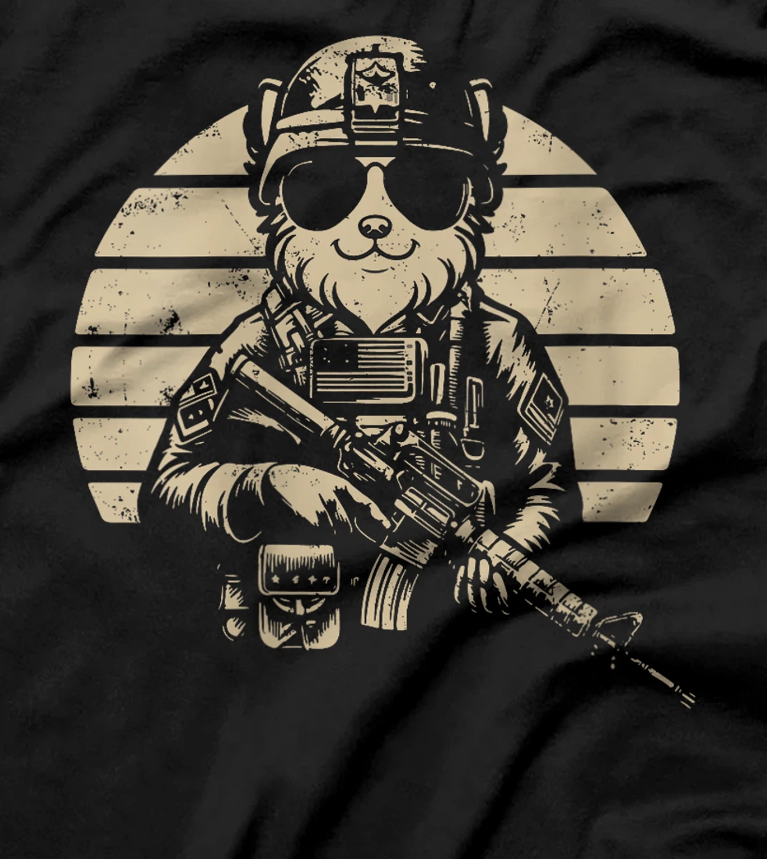 Womens Chihuahua Sunglasses Costume Owner Proud Soldier Veteran T-Shirt