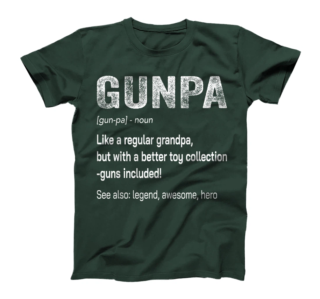 Funny Gunpa Definition Gun Lover Gun Owner Grandpa Veteran T-Shirt
