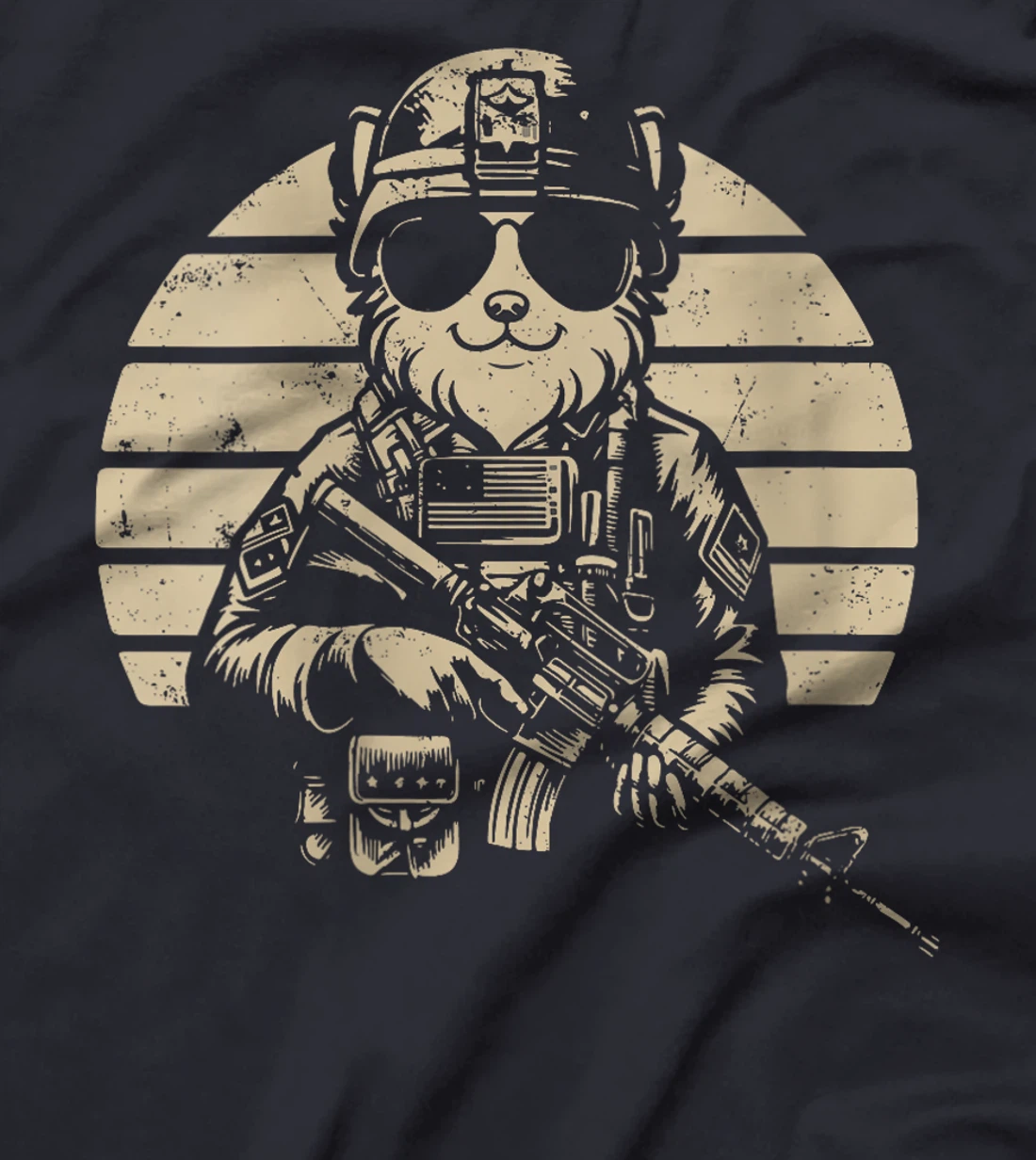 Womens Chihuahua Sunglasses Costume Owner Proud Soldier Veteran T-Shirt