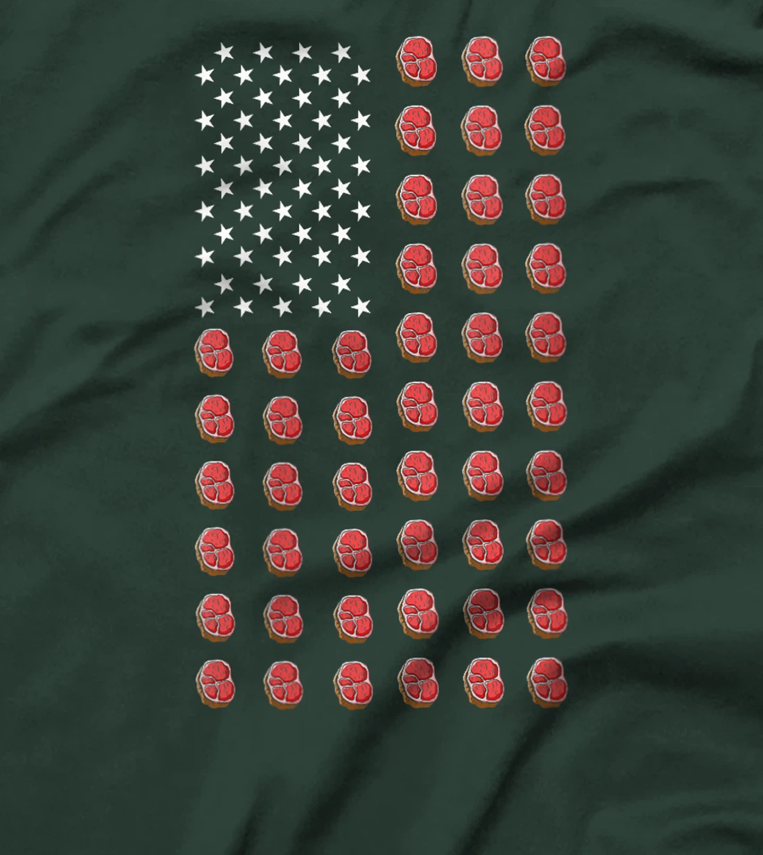 Womens American Flag Steaks Food USA Patriotism Patriot Veteran T-Shirt