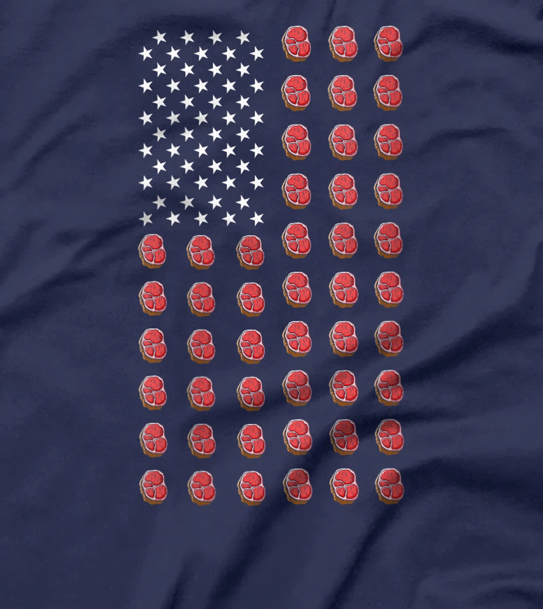 Womens American Flag Steaks Food USA Patriotism Patriot Veteran T-Shirt