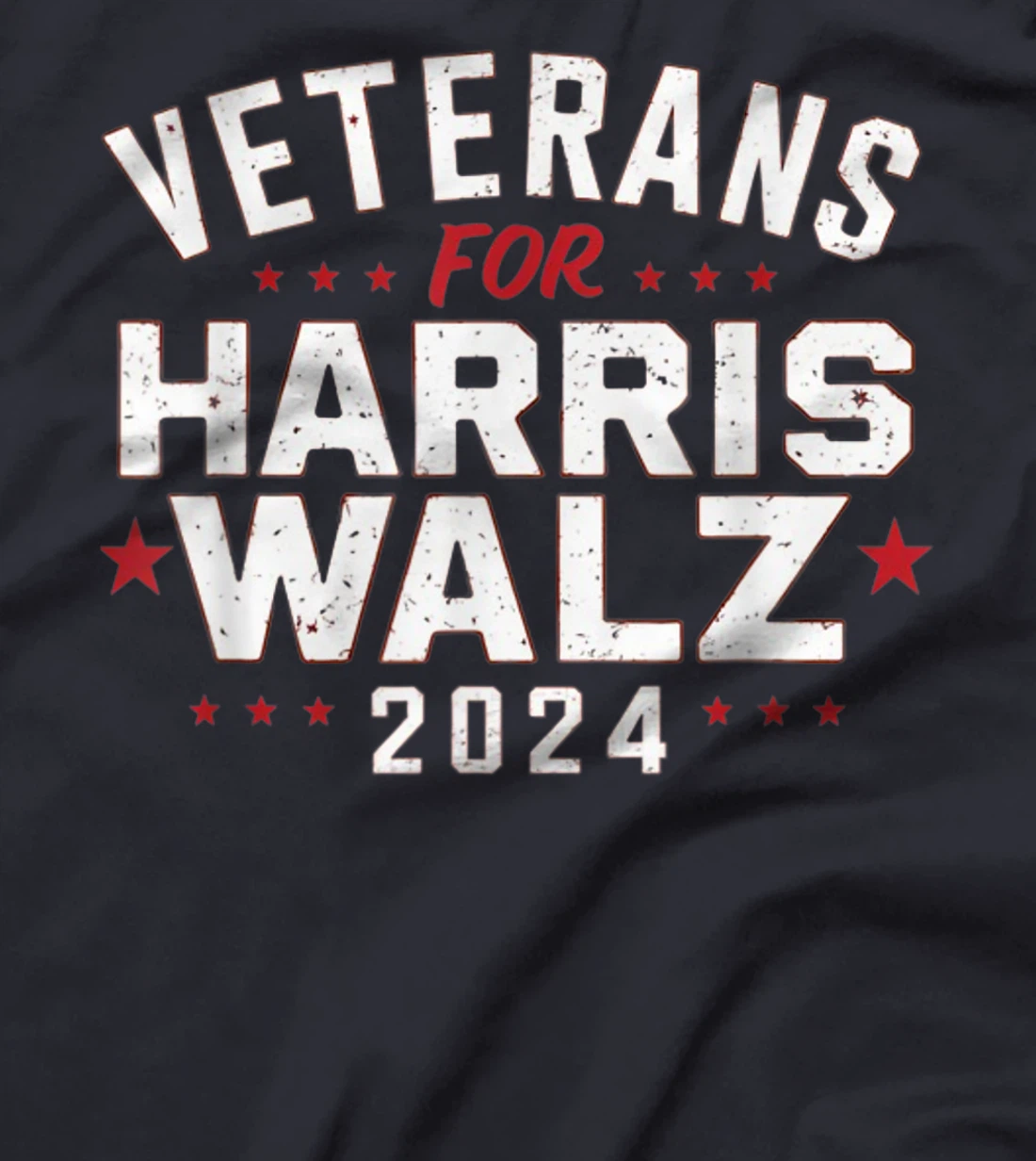 Veterans For Harris Waltz 2024 Election Vote Blue Democrat T-Shirt