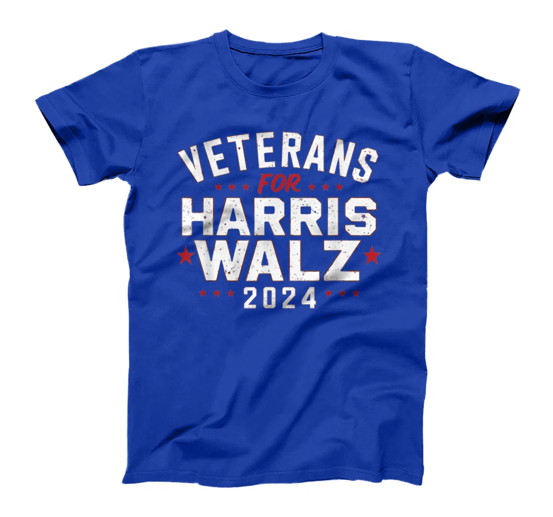 Veterans For Harris Waltz 2024 Election Vote Blue Democrat T-Shirt