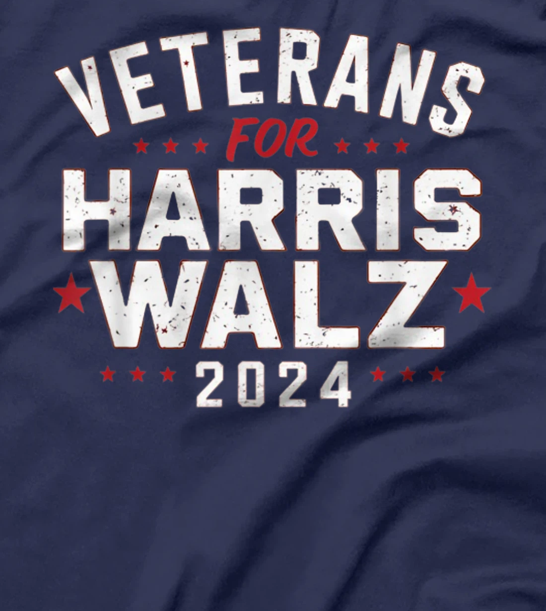Veterans For Harris Waltz 2024 Election Vote Blue Democrat T-Shirt