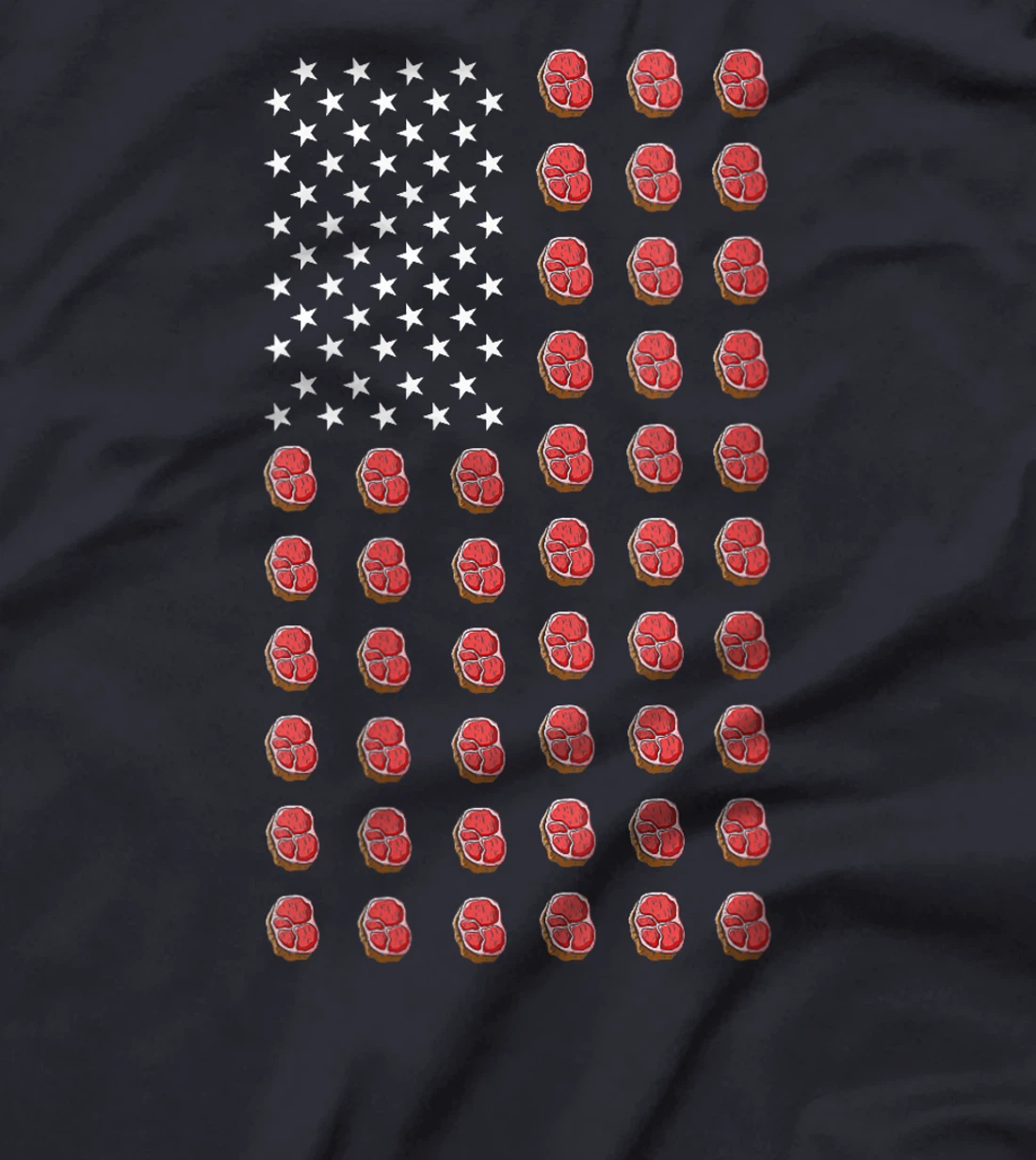 Womens American Flag Steaks Food USA Patriotism Patriot Veteran T-Shirt