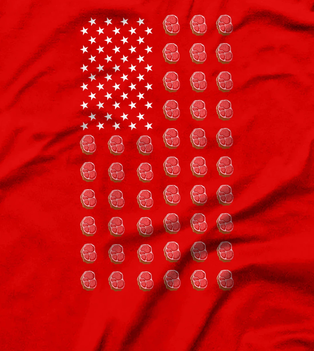 Womens American Flag Steaks Food USA Patriotism Patriot Veteran T-Shirt