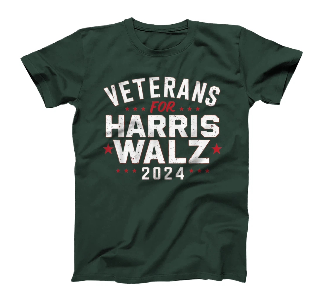 Veterans For Harris Waltz 2024 Election Vote Blue Democrat T-Shirt
