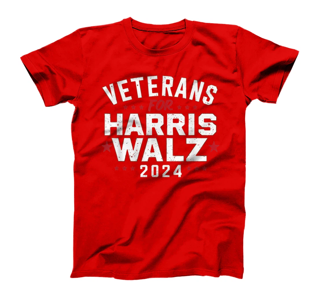 Veterans For Harris Waltz 2024 Election Vote Blue Democrat T-Shirt
