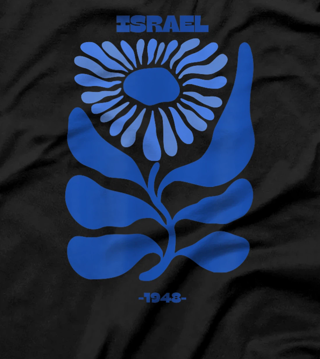 Am Israel Chai - Blue Flower Design T-Shirt