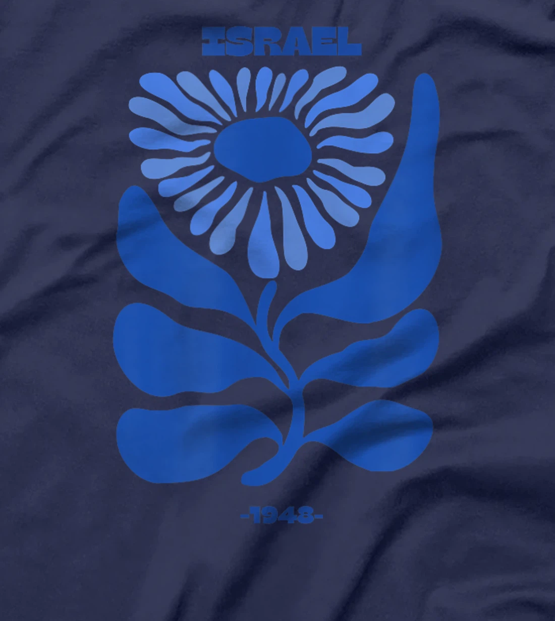 Am Israel Chai - Blue Flower Design T-Shirt