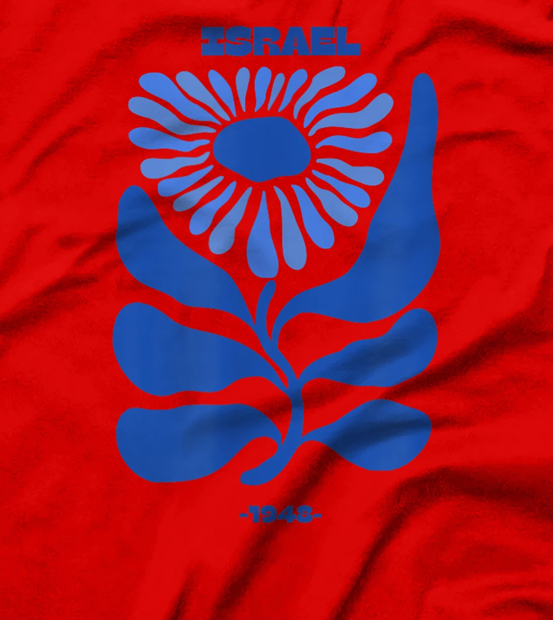 Am Israel Chai - Blue Flower Design T-Shirt