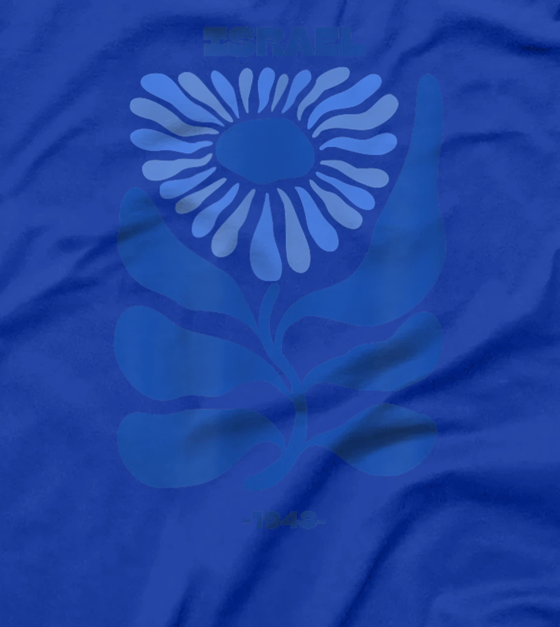 Am Israel Chai - Blue Flower Design T-Shirt