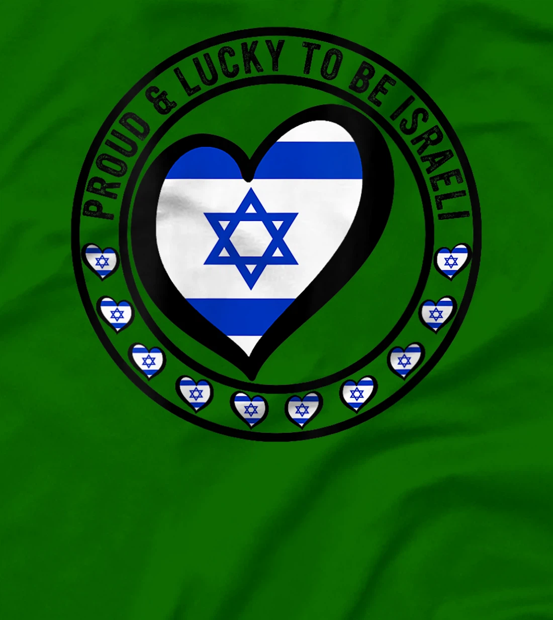 Womens Proud And Lucky To Be Israeli I Love Israel Flag Heart Print T-Shirt