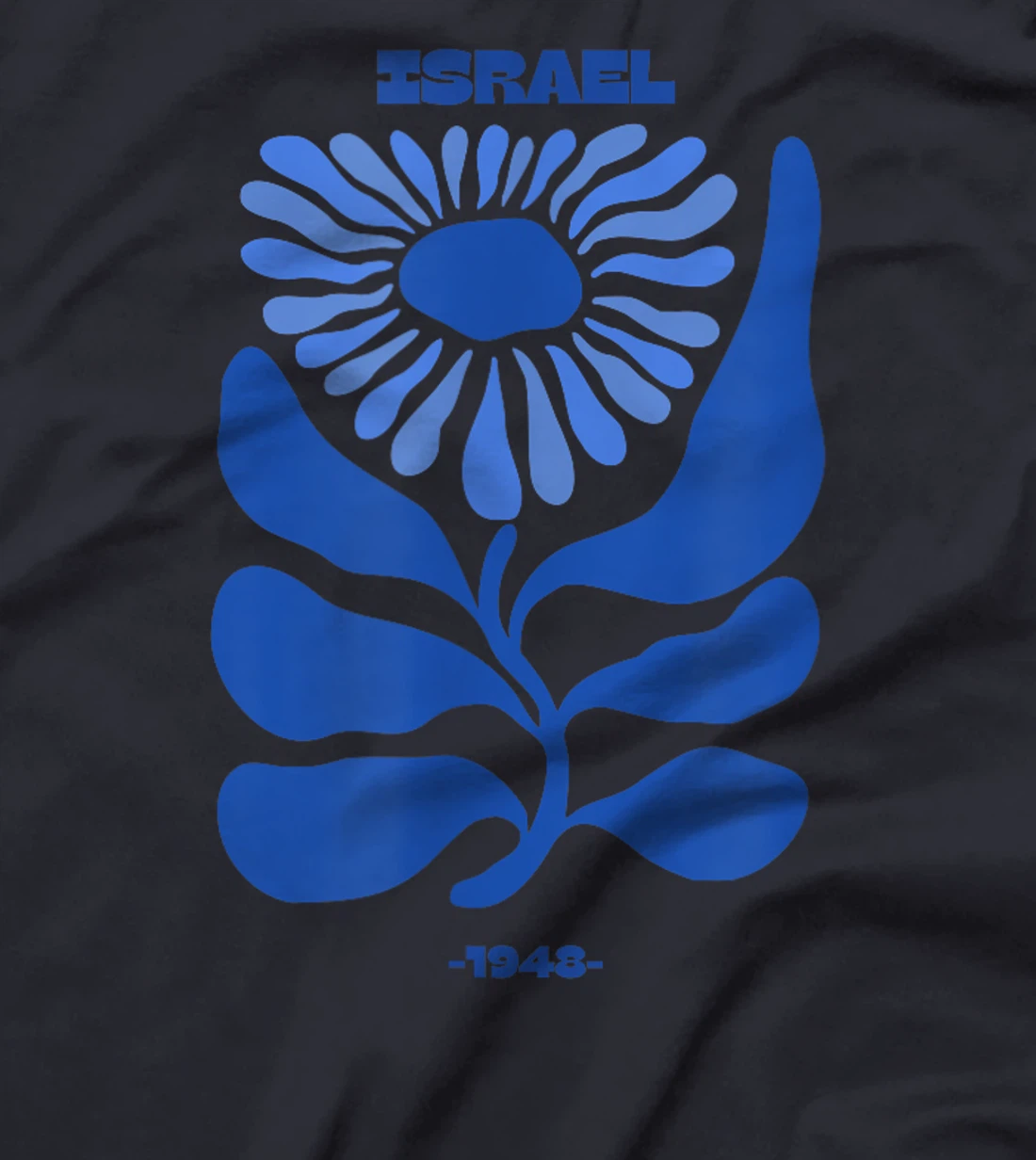 Am Israel Chai - Blue Flower Design T-Shirt