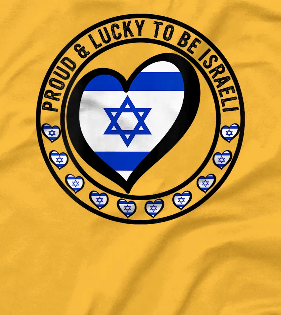 Womens Proud And Lucky To Be Israeli I Love Israel Flag Heart Print T-Shirt