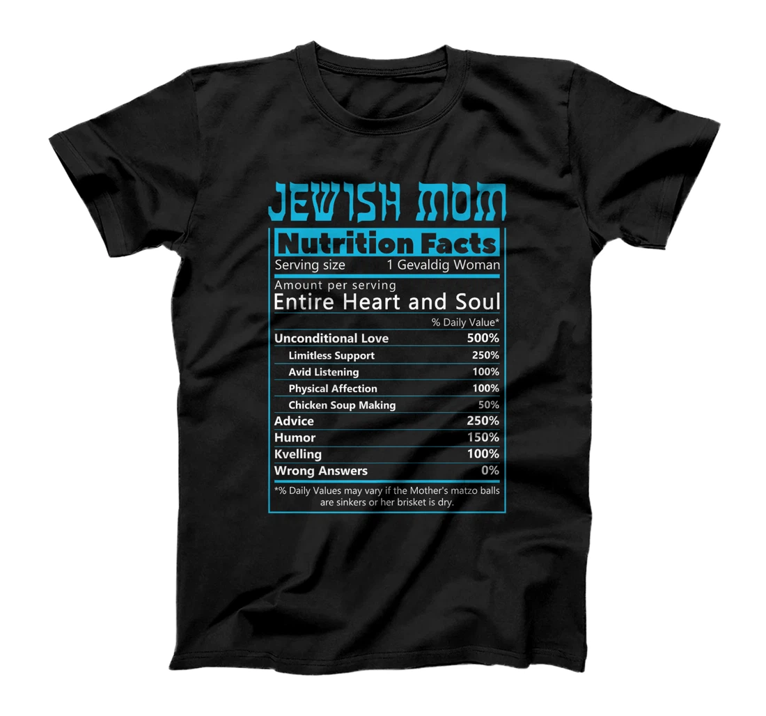 Jewish Mom Nutrition Facts Israelites Jews Israel Mothers Premium T-Shirt