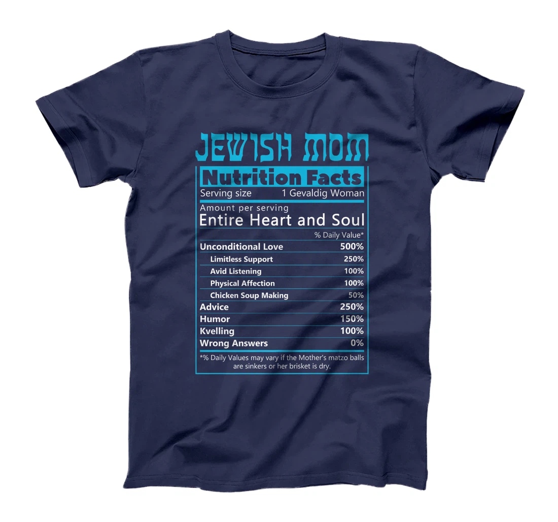 Jewish Mom Nutrition Facts Israelites Jews Israel Mothers Premium T-Shirt