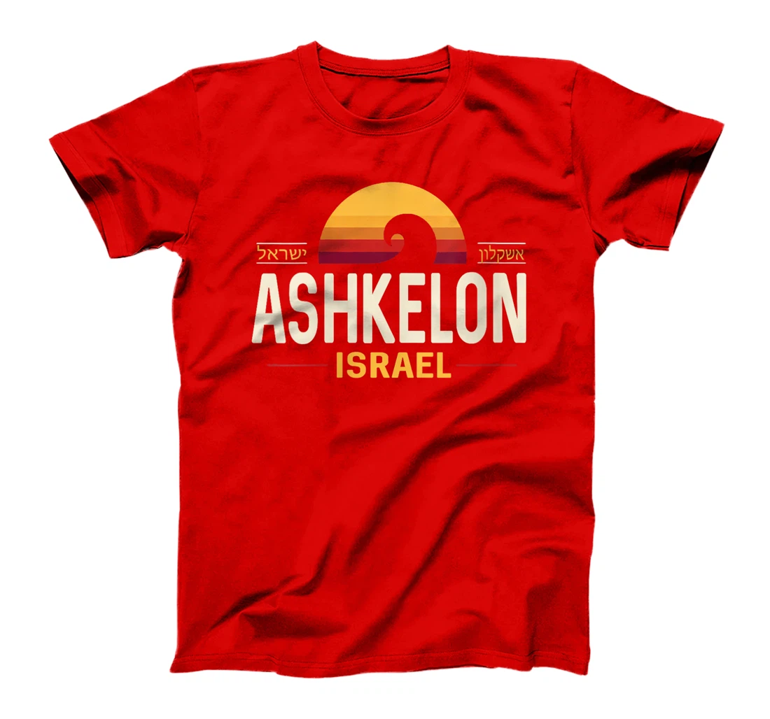 Womens Ashkelon Israel | Ashkelon Israel Retro Wave T-Shirt