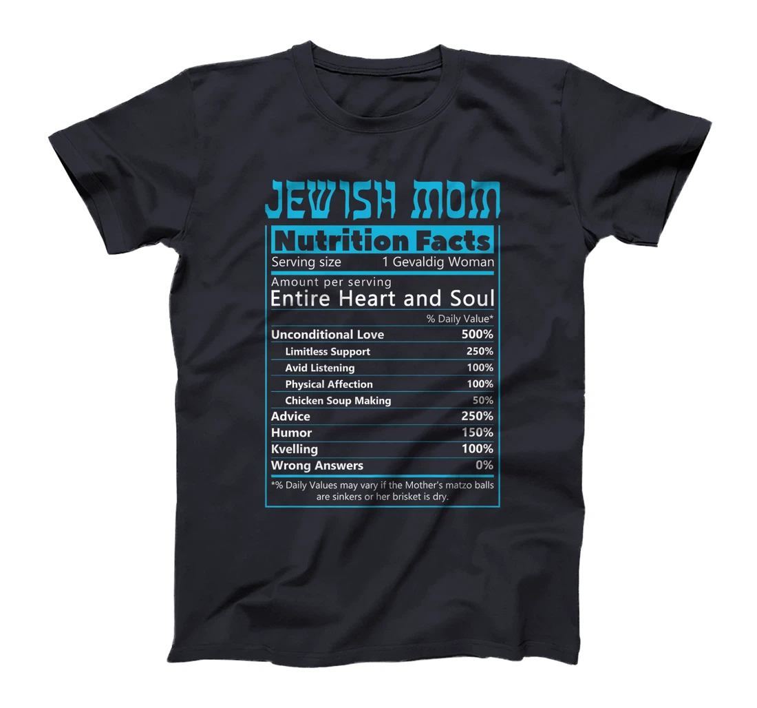 Jewish Mom Nutrition Facts Israelites Jews Israel Mothers Premium T-Shirt