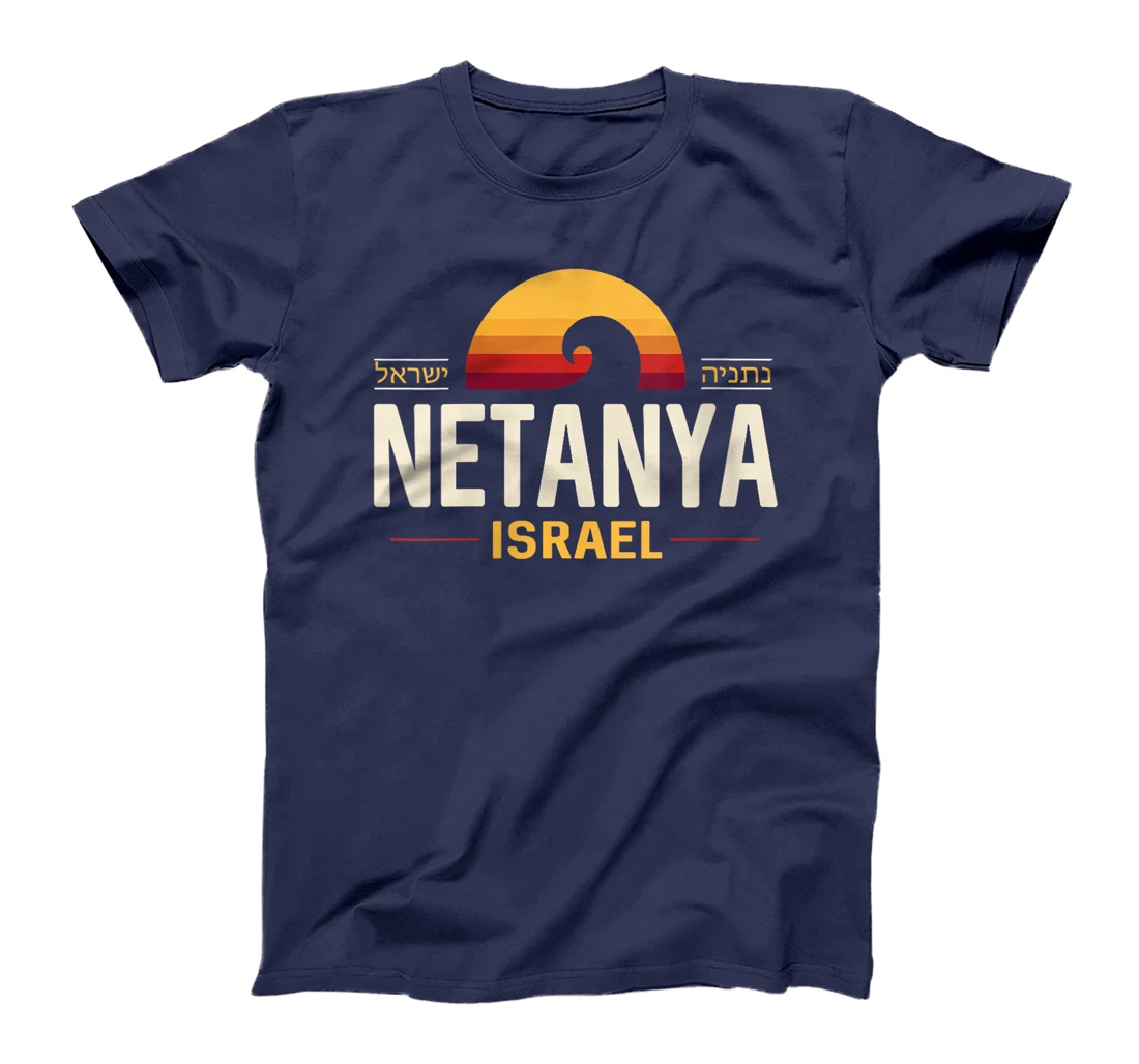 Womens Netanya Israel | Netanya Israel Retro Wave T-Shirt