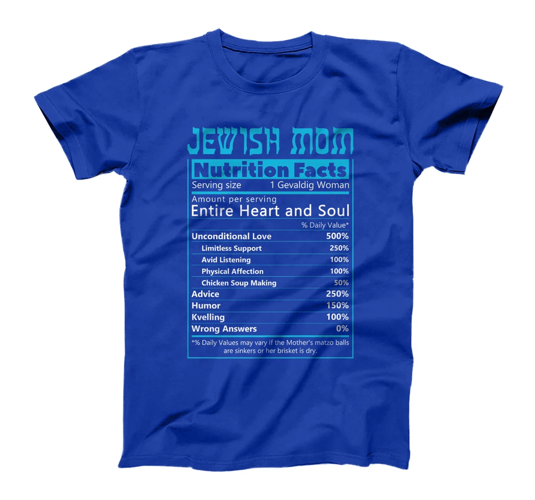 Jewish Mom Nutrition Facts Israelites Jews Israel Mothers Premium T-Shirt