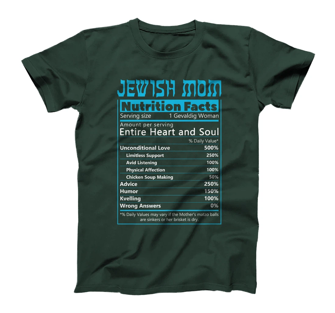 Jewish Mom Nutrition Facts Israelites Jews Israel Mothers Premium T-Shirt