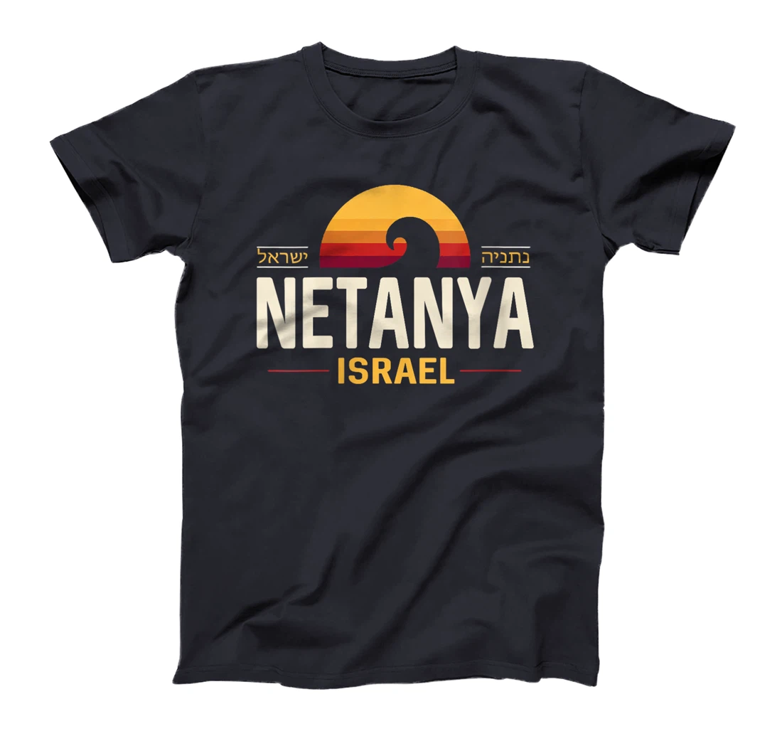 Womens Netanya Israel | Netanya Israel Retro Wave T-Shirt