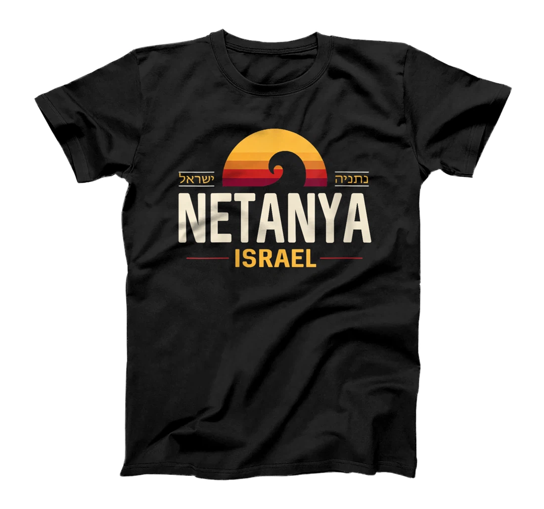Womens Netanya Israel | Netanya Israel Retro Wave T-Shirt