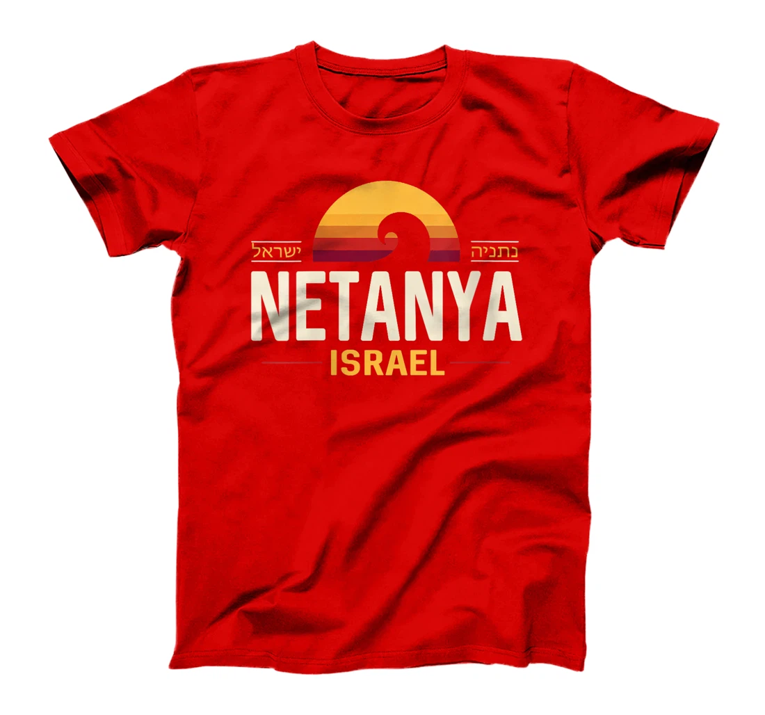 Womens Netanya Israel | Netanya Israel Retro Wave T-Shirt