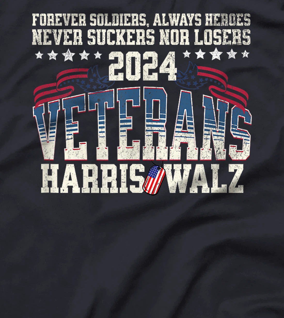 Veterans for Harris Walz 2024 Proud Vets against Trump T-Shirt