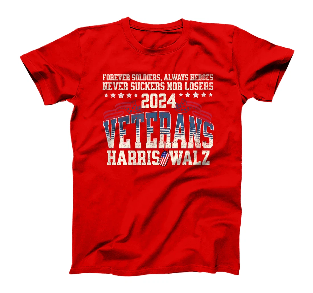 Veterans for Harris Walz 2024 Proud Vets against Trump T-Shirt