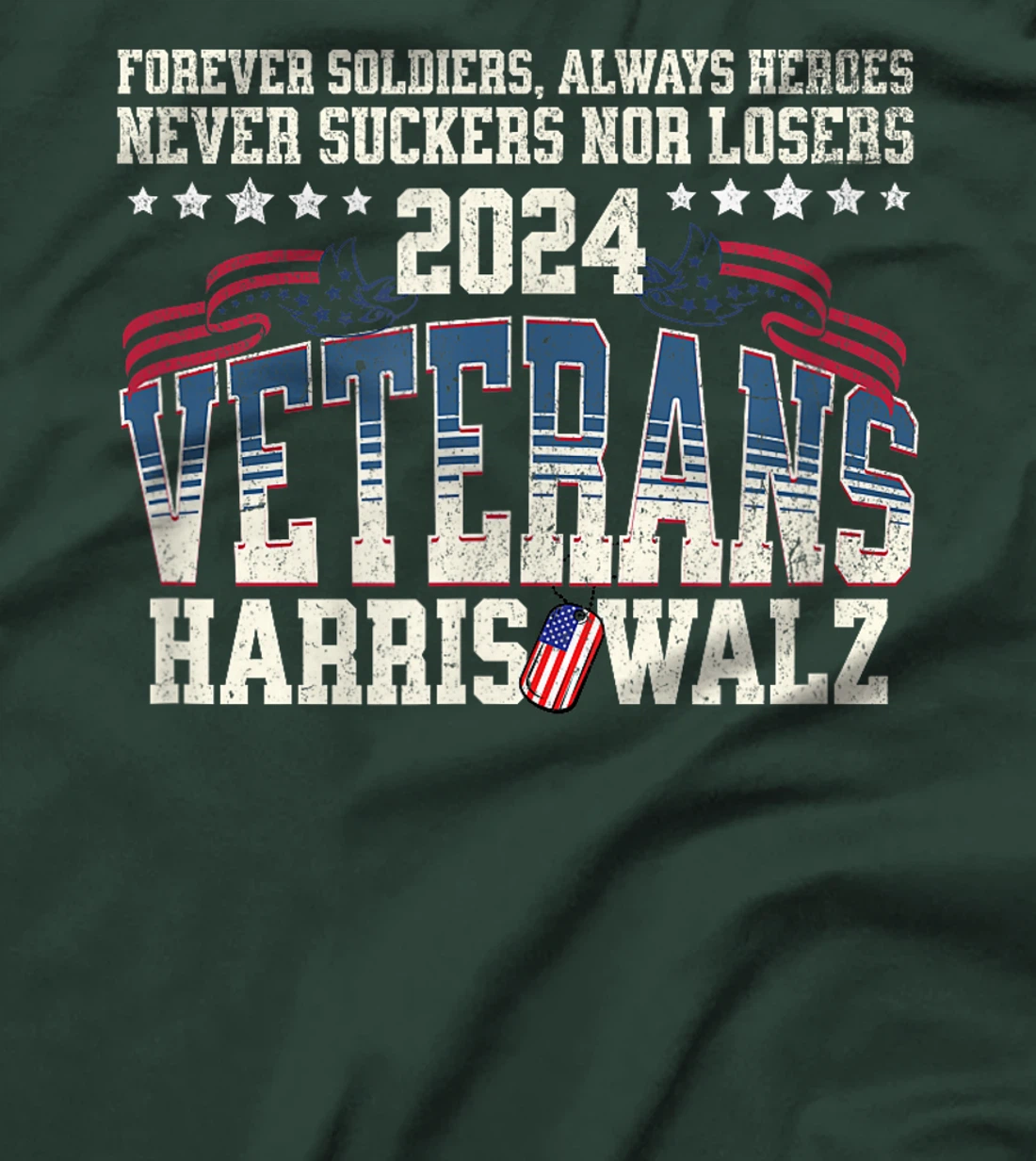 Veterans for Harris Walz 2024 Proud Vets against Trump T-Shirt