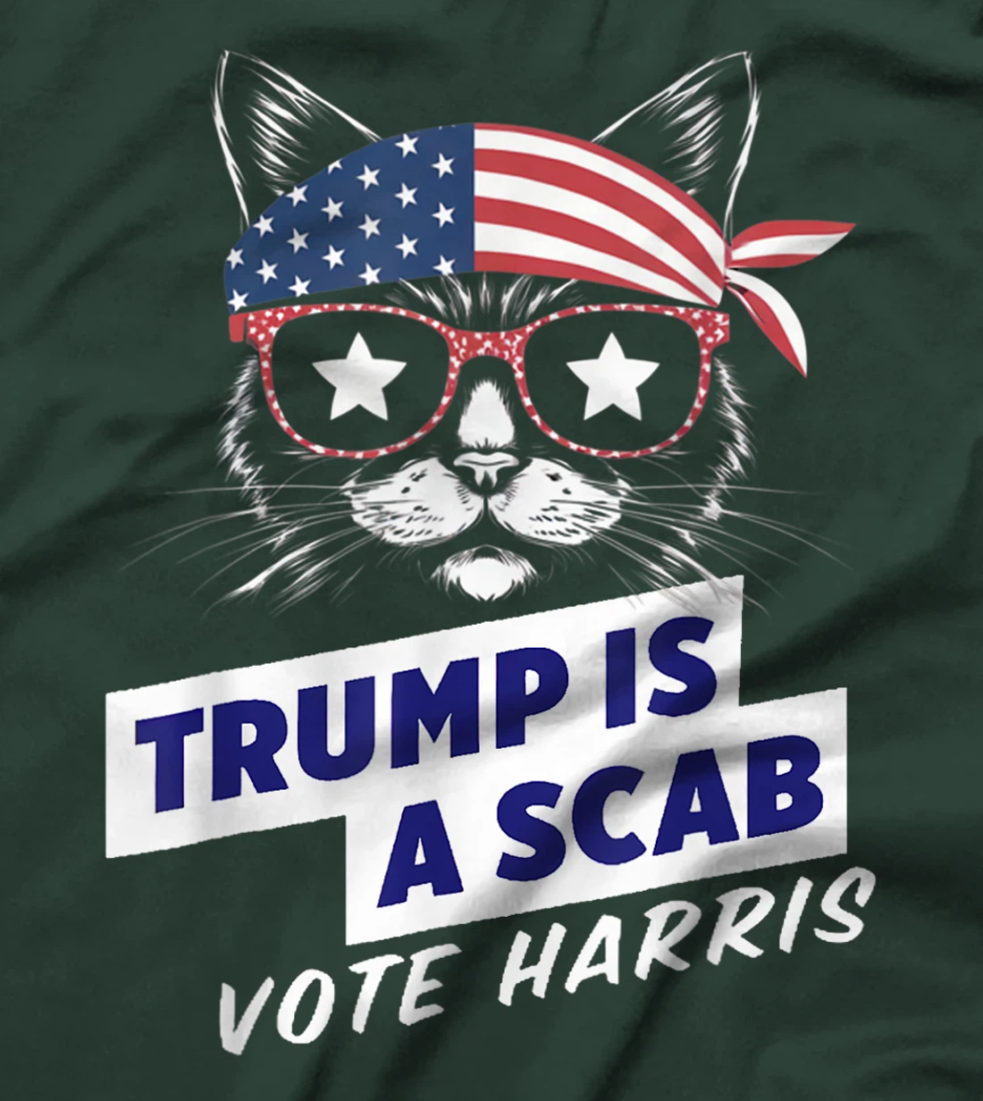 Trump is a Scab Vote Harris 2024 Funny Cat Ladies T-Shirt