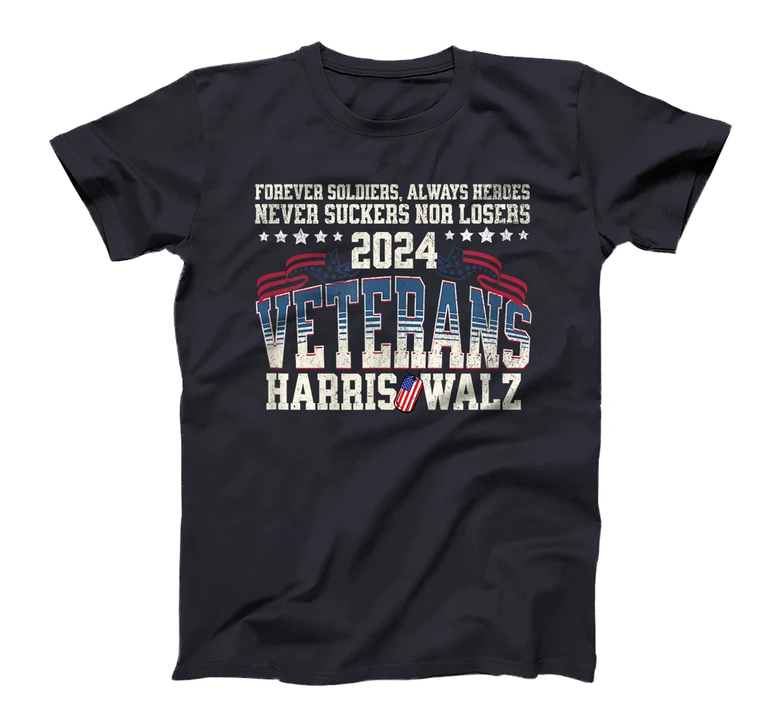 Veterans for Harris Walz 2024 Proud Vets against Trump T-Shirt