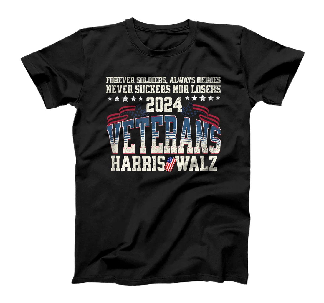 Veterans for Harris Walz 2024 Proud Vets against Trump T-Shirt