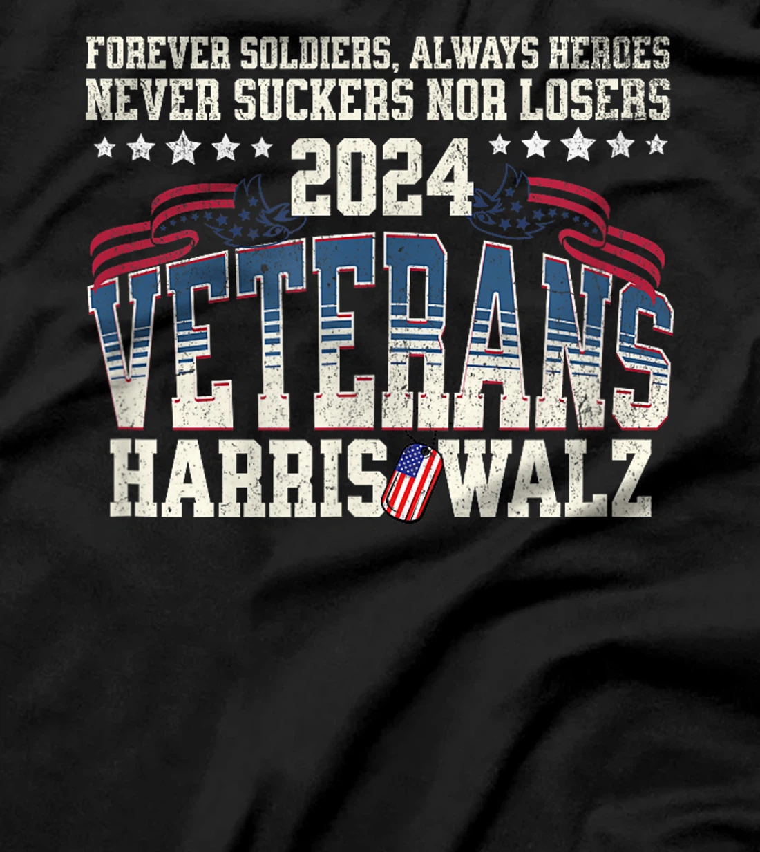 Veterans for Harris Walz 2024 Proud Vets against Trump T-Shirt