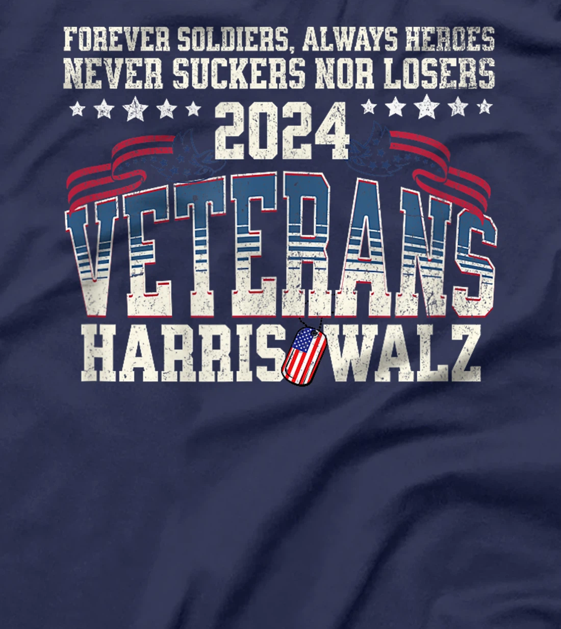 Veterans for Harris Walz 2024 Proud Vets against Trump T-Shirt
