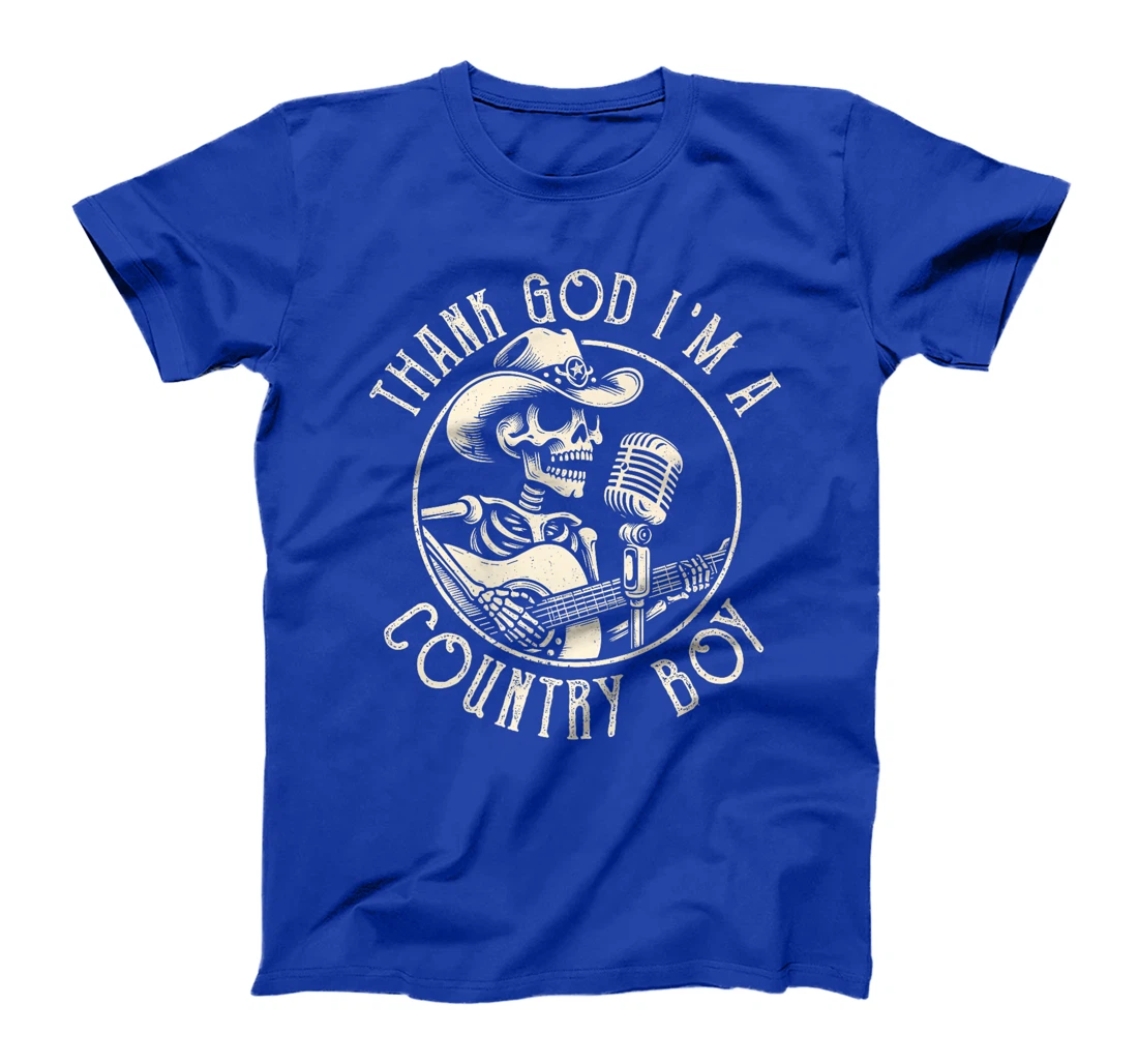 Thank God I'm A Country Music Boy Cowboy Western Retro Premium T-Shirt
