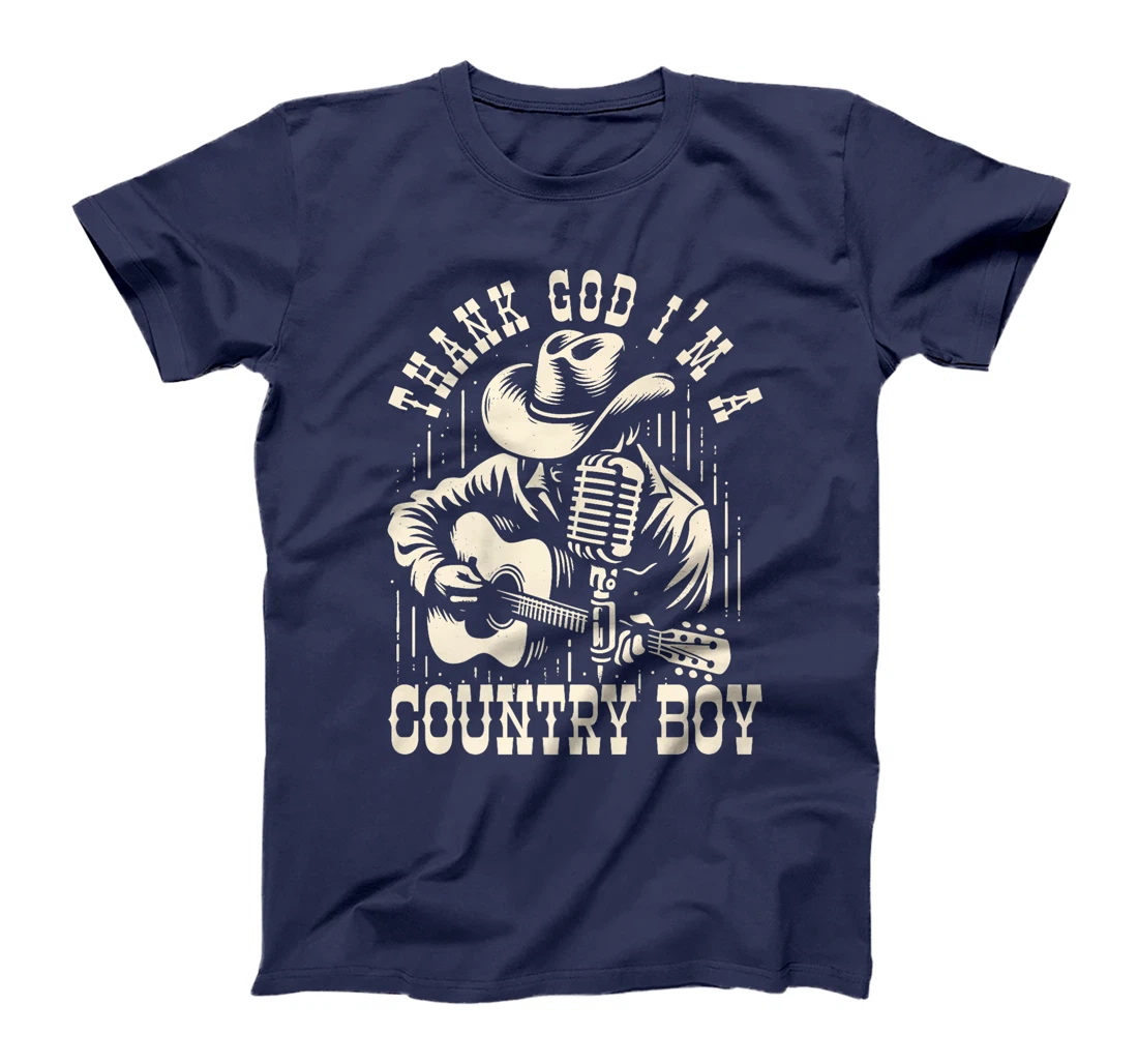 Thank God I'm A Country Music Boy Cowboy Western Retro Premium T-Shirt